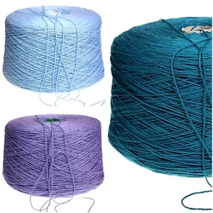 (16,90 €/1kg) Baumwolle Konen Stricken Wolle Garn Blau Lila Petrol Häkeln /E3 - Bild 1 von 7