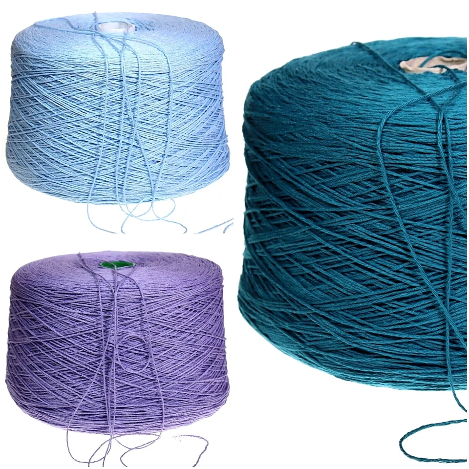 (16,90 €/1kg) Baumwolle Konen Stricken Wolle Garn Blau Lila Petrol Häkeln /E3 - Bild 1 von 1