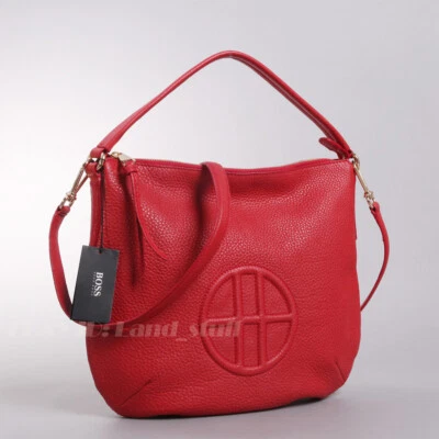 Bolso Bandolera Hugo Boss Cuero Guijarro Escarlata Logo Nuevo con Etiquetas Auténtico Raro Foto 1 de 4