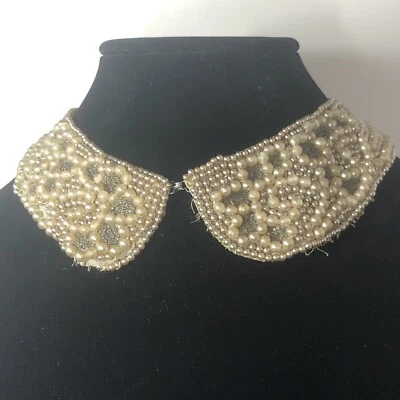 Cuello de perlas y semillas vintage años 40 50, accesorio suéter de vestir Japón Foto 1 de 4