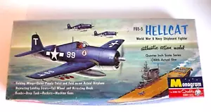 KIT ANCIEN 1963 MONOGRAM 1/48è F65-5 HELLCAT USA BOITE 36 x15 cm SANS DÉCALS - Imagen 1 de 10