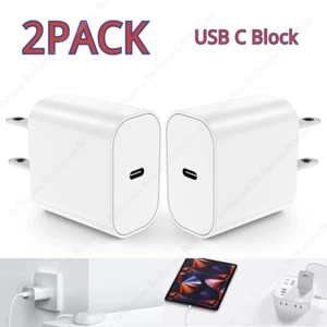 2x PD 20W USB C Fast Charger Block Cube For iPhone17 16 15 14 13 12 11 Pro Max - Picture 1 of 13