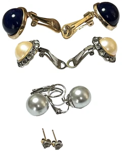 6 Orecchini a ClipXlobo Orecchio Clip Metallo/finte lapislazzoli ecc. +Collanina - Foto 1 di 14