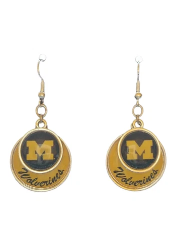 55427 Michigan Wolverines Stacked Disk Earrings Cover