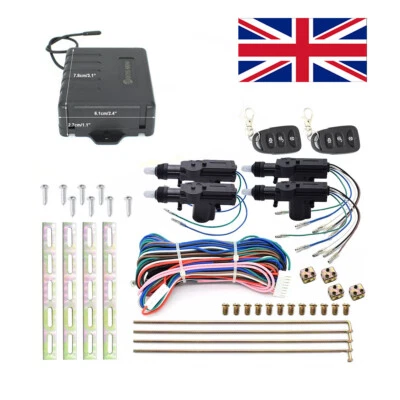 Universal 4 Doors Car Remote Central Door Lock Locking Keyless Entry System Kit - Image 1 of 4