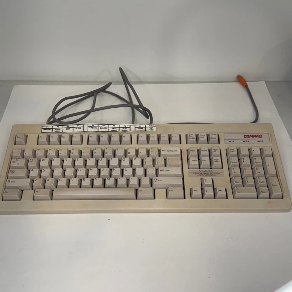 Compaq Keyboard Vintage Computer Keyboard Wired 120656-001 A - Image 1 of 3