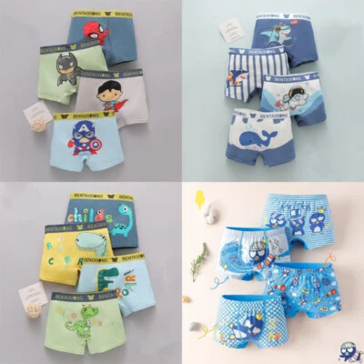 MARKENLOS 4 Packs Kinder Jungen Spiderman Superhero Hose Unterwäsche Brief Shorts 1-12J