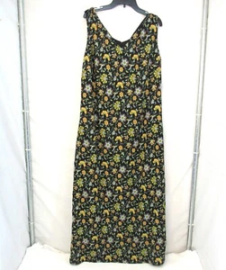 Mlle Gabrielle Black with Floral Sleeveless Lined Maxi Sun Dress Size 14 - Picture 1 of 7