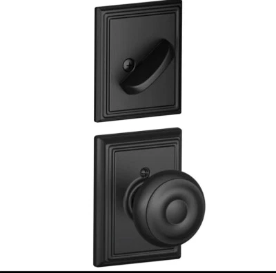 Paquete interior georgiano de un solo cilindro Schlage F59-GEO-ADD - negro Foto 1 de 4
