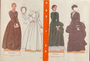 Bambola di carta EMILY DICKINSON EMMA LAZARUS donne poetesse poesia NON TAGLIATA Tom Tierney 1989 - Foto 1 di 1