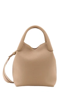 LORO PIANA Small Bale $3275 Light Mastic/Antique Silver Top Handle Bag New - Picture 1 of 4