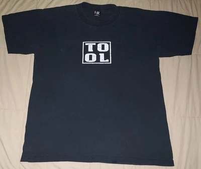 VTG 90s TOOL T SHIRT XL GIANT BLACK BOX LOGO ROCK BAND SQUARE AENIMA UNDERTOW - Image 1 of 4