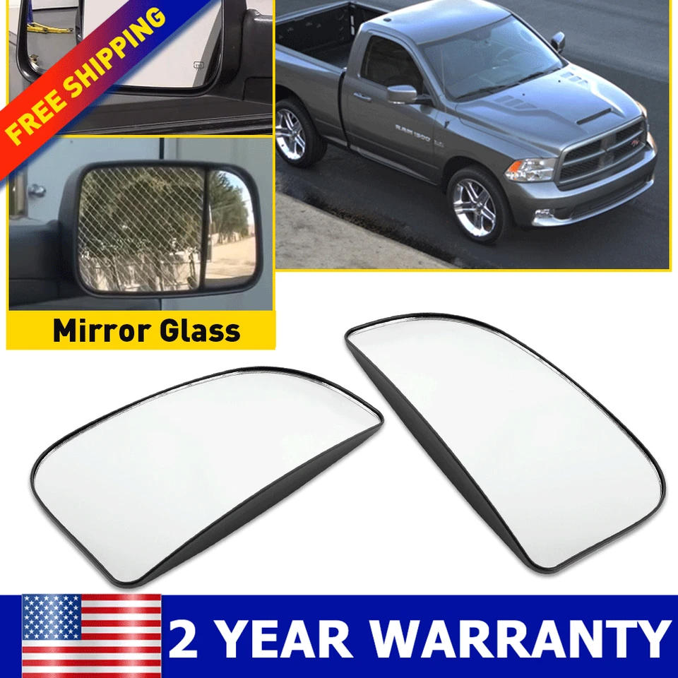 FOR 2010 DODGE RAM 1500 2500 3500 4500 5500 LEFT RIGHT MIRROR GLASS PARTS - Image 1 of 4