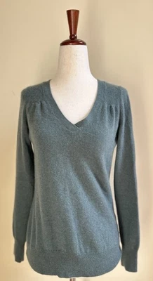 Suéter Talbots Abeto Verde Cachemira Pura Cuello en V Talla S Foto 1 de 4