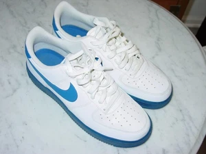 2020 Nike Air Force One 07 White/Royal Blue Leather Low Basketball Shoes! Size 9 - Picture 1 of 15