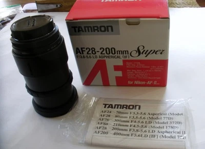 Tamron AF28-200mm Super F/3.8-5.6 LD Aspherical For Nikon -AF, Paerwork & Box - Image 1 of 4