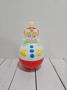 De colección 1977 SaniToy Roly Poly Webble Wobble Payaso Bebé Juguete Campana Sonido Colorido - Imagen 1 de 9