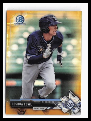 2017 Bowman Chrome Gold Refractor #BCP176 Joshua Lowe #/50 Rays RC SP JA - Image 1 of 2