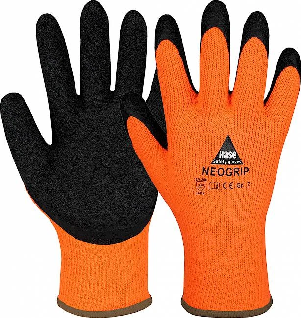 HASE SAFETY Hase 402600 NEOGRIP-ORANGE Arbeitshandschuh mit rutschfester Latex-Beschichtung