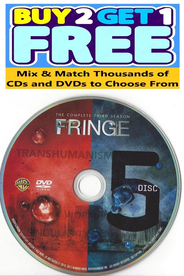 Fringe (DVD) Third Season 3 Disc 5 Replacement Disc U.S. Issue Great Shape! Foto 1 de 1