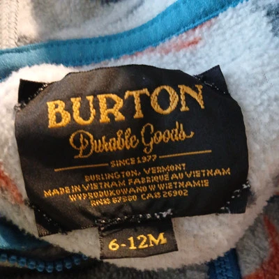 Traje de una pieza de lana para niños pequeños Burton Tangraminals nieve invierno Foto 1 de 3