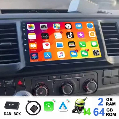Für VW T6 Transporter Multivan Apple Carplay Android 14 Autoradio GPS DAB+ Navi - Bild 1 von 4