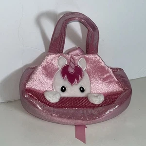 Girl's Aurora Unicorn Pink Purse Small Ribbon Close - Picture 1 of 9