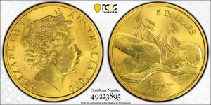 2000 Australia $5 Dollars PCGS MS64 Sydney Olympics Swimming Aluminum Bronze 436 - Picture 1 of 1