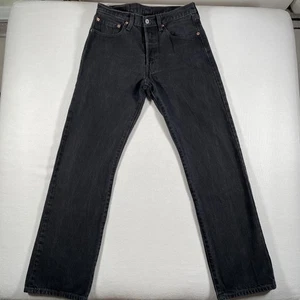 Vintage Levis 501 Jeans Mens 29x30 Black Button Fly Straight Leg Denim 00s Y2K - Picture 1 of 17
