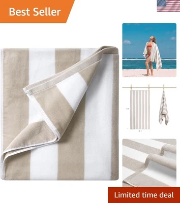 Toalla de playa toalla de piscina a rayas de algodón de gran tamaño para adultos 36 x 70 pulgadas Foto 1 de 4