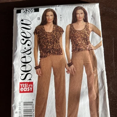 See&Sew B5205 Misses Vest, Top & Pants Sz 16-18-20-22 - Image 1 of 3