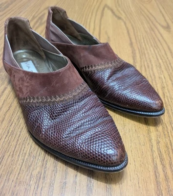 Zapatos de salón Via Spiga de gamuza talla 8,5 marrón - Hechos en Italia - De colección Foto 1 de 4