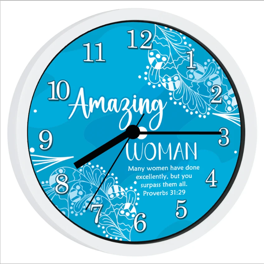 Reloj de Pared Verso Inspirador Analógico 8" Redondo Animo Especialidad Regalo Foto 1 de 1