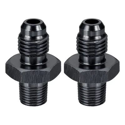 2pcs AN4 Male Flare to 1/8" NPT Pipe Fitting, Aluminum Straight Coupler, Black - Imagem 1 de 4
