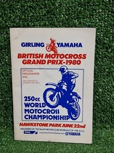 Gran Premio Británico de Motocross 1980 Hawkstone Park Programa 250cc Motocross Mundial - Imagen 1 de 5