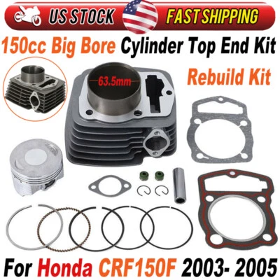 150cc Big Bore Cylinder Top End Kit For Honda CRF150F 2003-05 Engine Rebuild Kit - Imagem 1 de 4