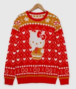 Sanrio Hello Kitty Gingerbread Patterned Holiday Sweater Size Medium - Picture 1 of 11