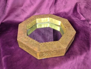 Vintage Brass Mirrored Octagonal Display Tray - Picture 1 of 10