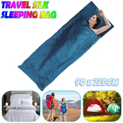 Reiseschlafsack Innen weich 220 x 90 cm Reisetuch Leichtgewicht für Camping - Bild 1 von 4