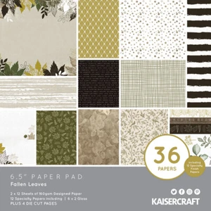 KAISERCRAFT Scrapbooking 6.5" Paper Pad - Fallen Leaves Brown Autumn Fall Leaf - Bild 1 von 5
