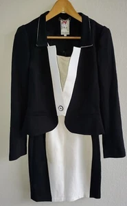 Yoana Baraschi Great Divide Sheath Dress & Blazer Set Small Ivory Anthropologie - Picture 1 of 8