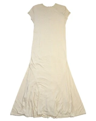 Nuevo con etiquetas Vestido Ralph Lauren Azul Etiqueta Manga Corta Maxi en Crema Elástico Jersey S Foto 1 de 4
