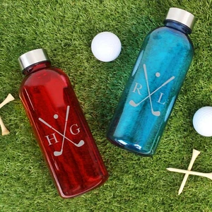 Golf Water Bottle Golf Lovers Gift Golf Player Tournament Prize Personalised Gol - Picture 1 of 13