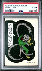 Libro de cómics Topps 1975 héroes DR PULPO Armed Crook pegatina resistente graduado PSA 4 - Imagen 1 de 2