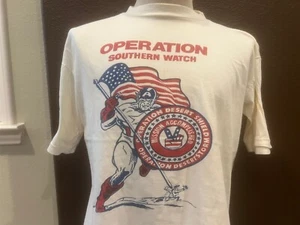 Vintage 90's Operation Southern Watch USA White T Shirt Size L - Picture 1 of 4