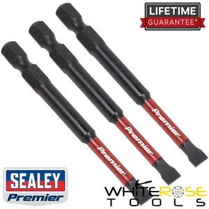 Sealey Power Tool Bits Premier Slotted 5.5mm Impact 75mm 3pc Drill Screwdriver - Picture 1 of 1