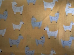 Goats (Tossed) 100% Cotton Novelty Fabric By the Quarter Yard 9" x 44" - Picture 1 of 1