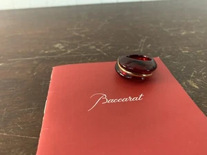 Ring Red Shell Piping Gold IN Crystal Baccarat Size 56 - Picture 1 of 4