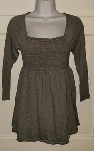 OH BABY MOTHERHOOD MATERNITY heather gray Square Neck Cotton peasant Top M - Picture 1 of 6