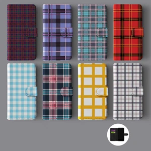 TARTAN 70S SCOTTISH SQUARES LEATHER WALLET PHONE CASE FOR IPHONE - Picture 1 of 10